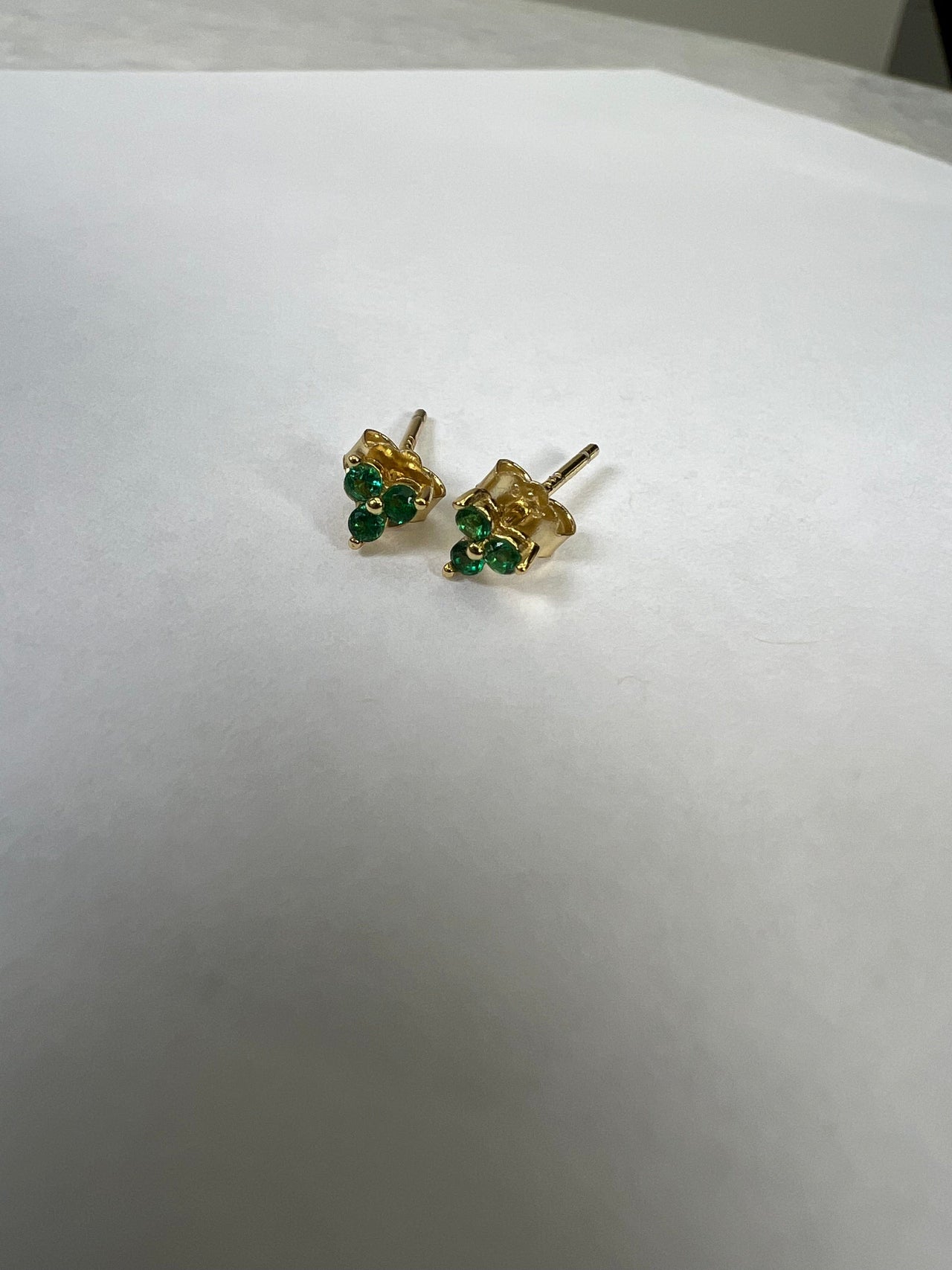 Clover Emerald Studs 14k Gold, Earring by LX1204 | LIT Boutique