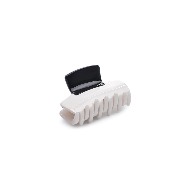 Colorblock Contrast Hair Claw Ivory/Black, Accessories by Urban Expressions | LIT Boutique