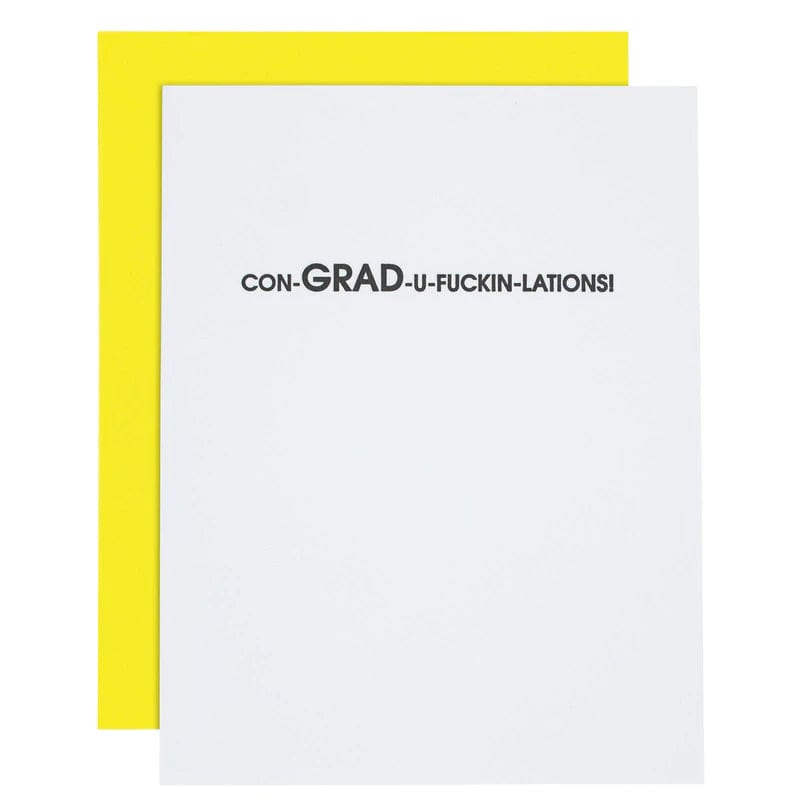 Con-Grad-U-Lations Graduation Letterpress Card, Gift by Chez Gagne | LIT Boutique