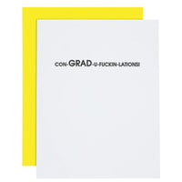 Thumbnail for Con-Grad-U-Lations Graduation Letterpress Card, Gift by Chez Gagne | LIT Boutique