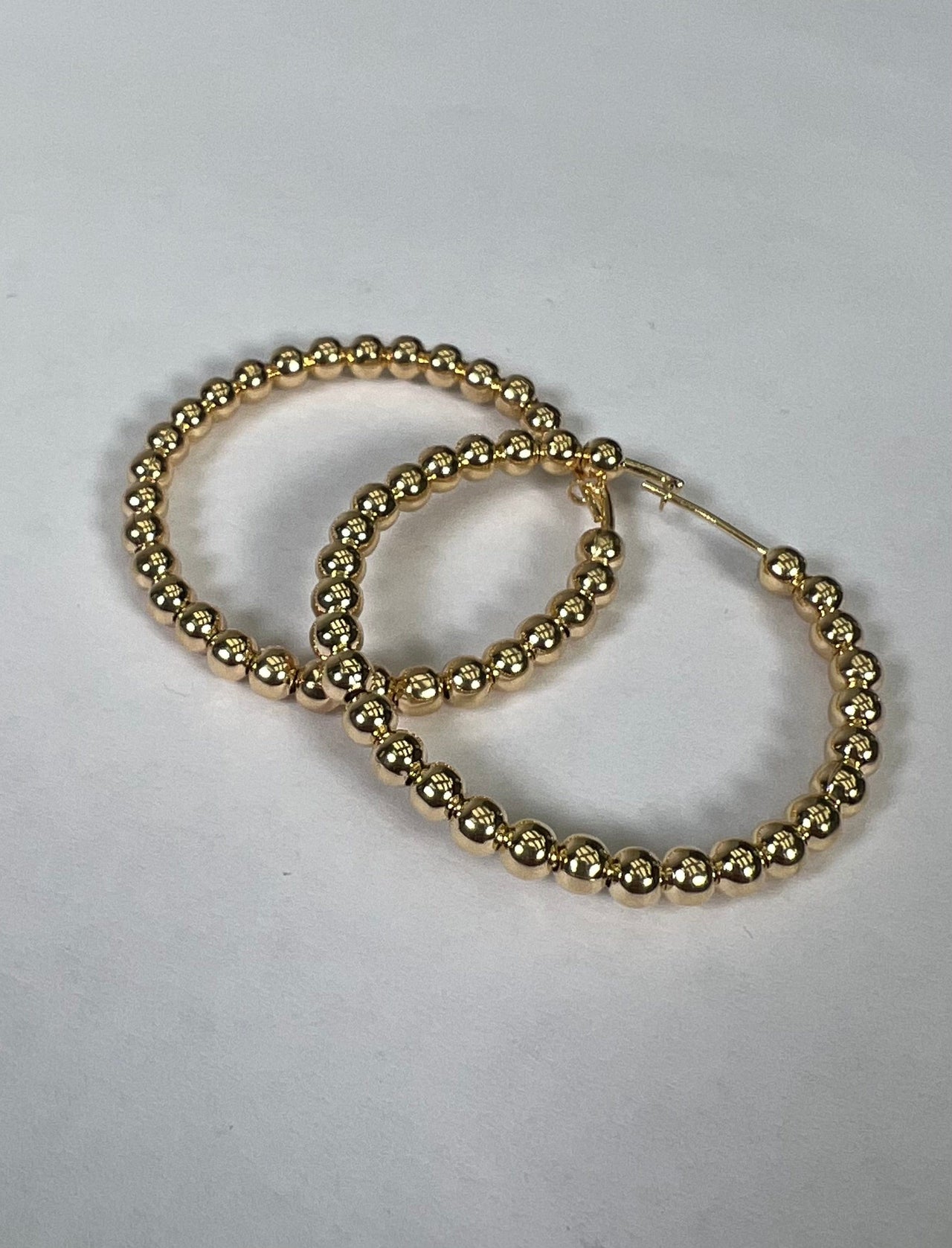 Cordelia Beaded Hoops 14k Gold, Earring by LX1204 | LIT Boutique