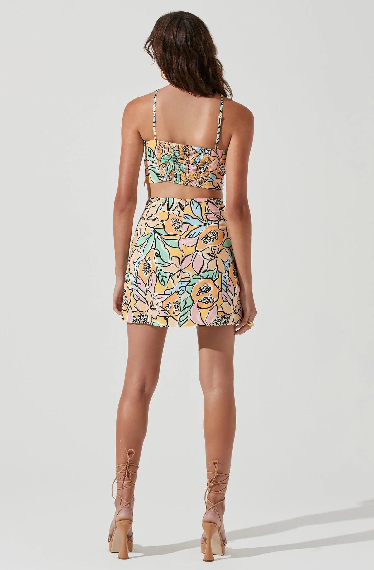 Covina Tropical Mini Skirt Papaya Multi, Skirt by Astr | LIT Boutique