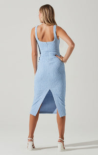 Thumbnail for Crisanta Square Neck Midi Dress Blue, Dress by ASTR | LIT Boutique
