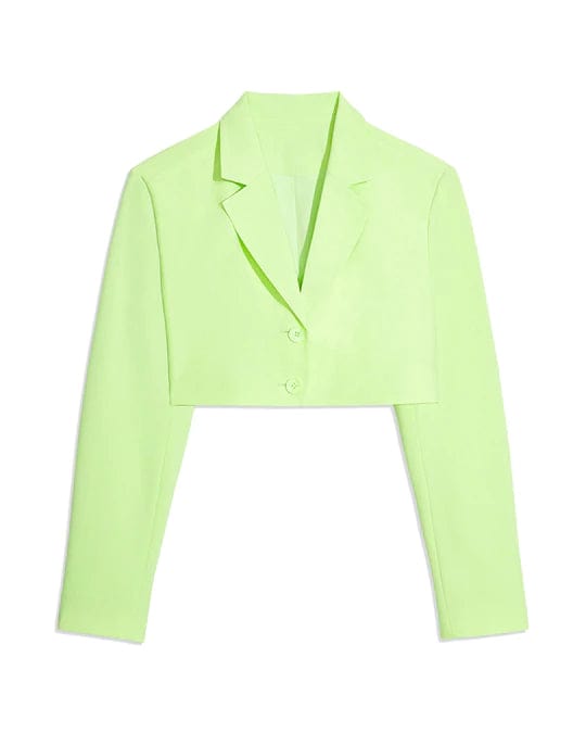 Cropped Blazer Sharp Green, Jacket by We Wore What | LIT Boutique