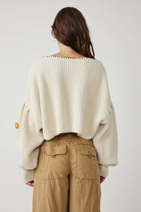 Thumbnail for Dahlia Crochet Pullover Pearl Combo, Sweater by Free People | LIT Boutique