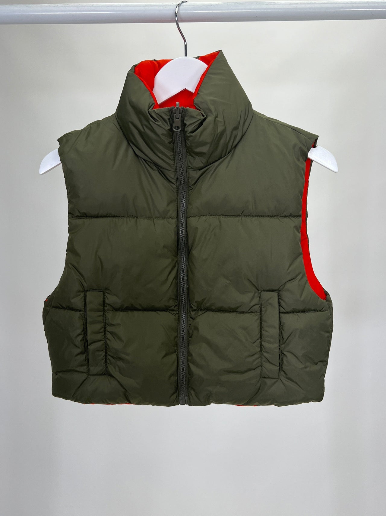 Daisy Contrast Puffer Vest Olive, Jacket by BB Dakota | LIT Boutique