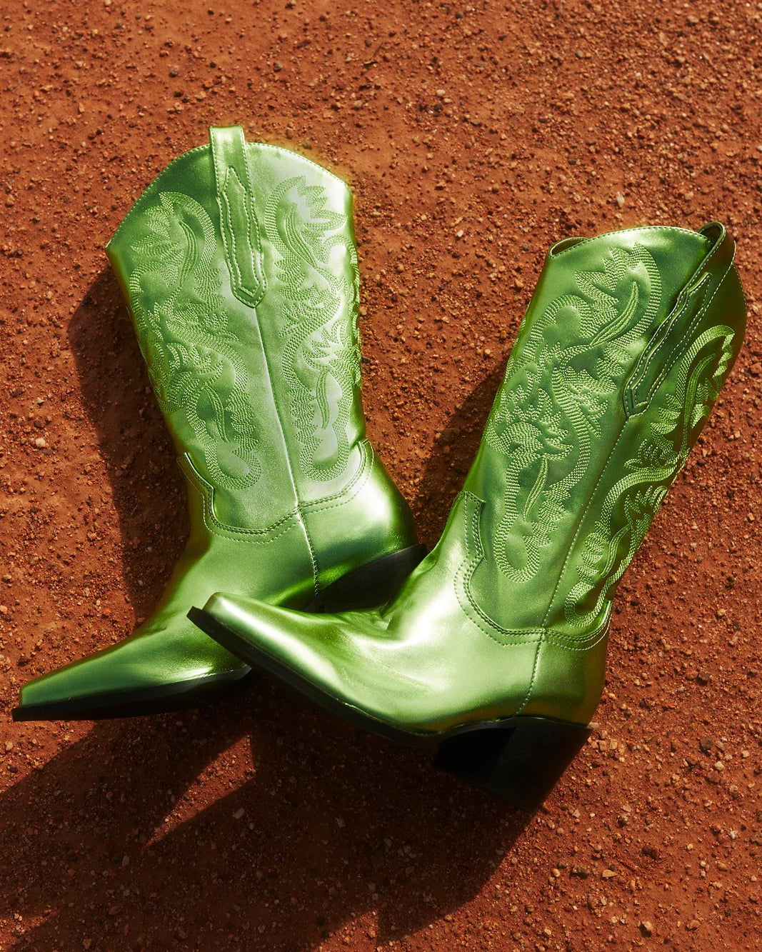 Danilo Metallic Cowboy Boot Green, Shoes by Billini Shoes | LIT Boutique