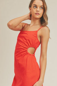 Thumbnail for Darien Cut Out Maxi Dress Crimson, Dress by Lush | LIT Boutique