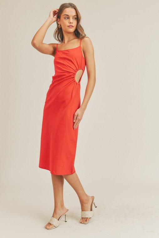 Darien Cut Out Maxi Dress Crimson, Dress by Lush | LIT Boutique