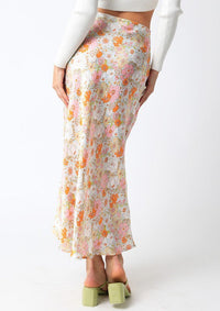 Thumbnail for Denver Floral Midi Skirt Light Blue Floral, Skirt by Olivaceous | LIT Boutique