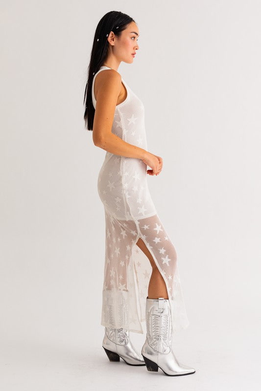 Despina Star Tank Dress White, Dress by Le Lis | LIT Boutique