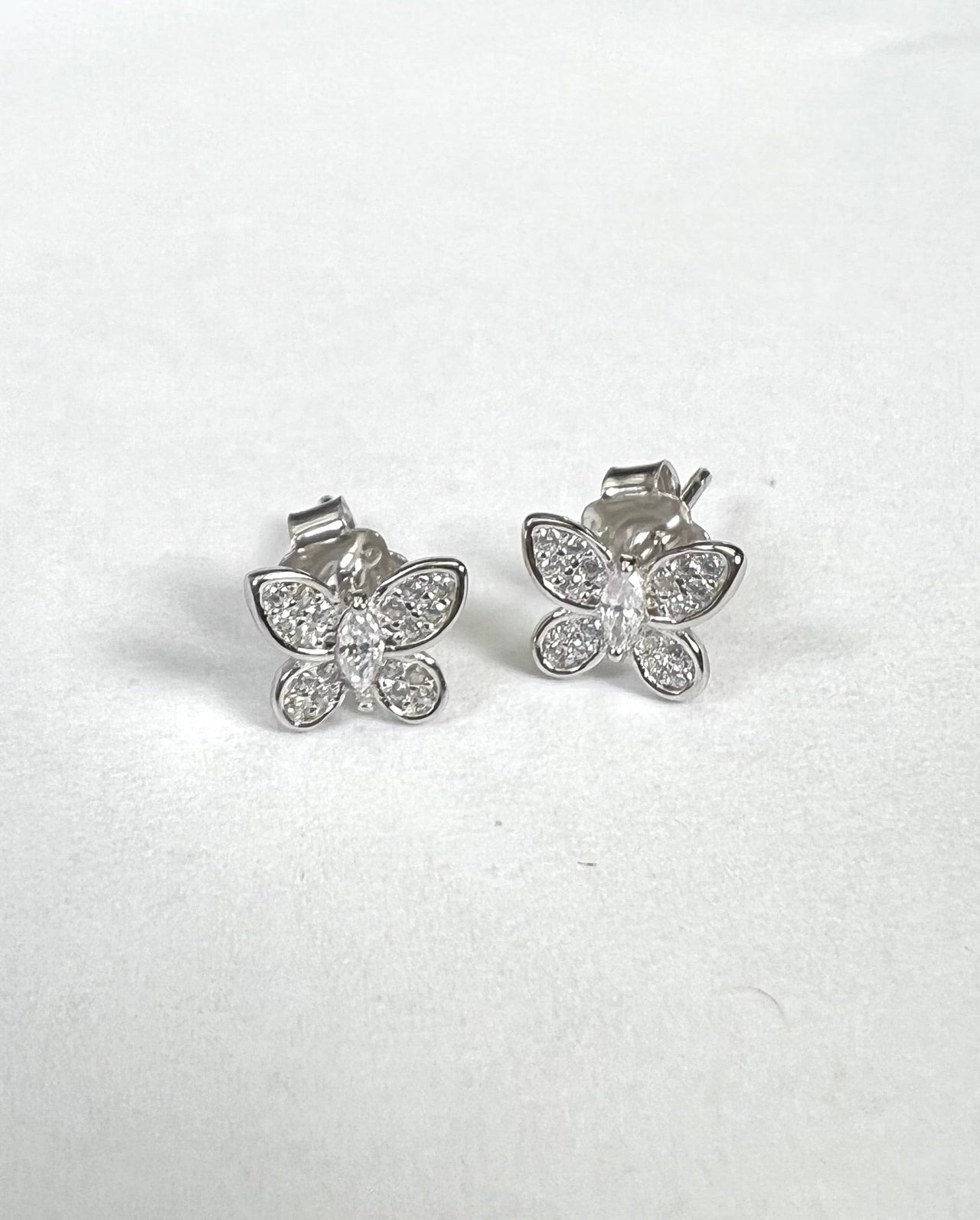 Diamond Butterfly Earrings 925 Sterling Silver, Earring by LX1204 | LIT Boutique