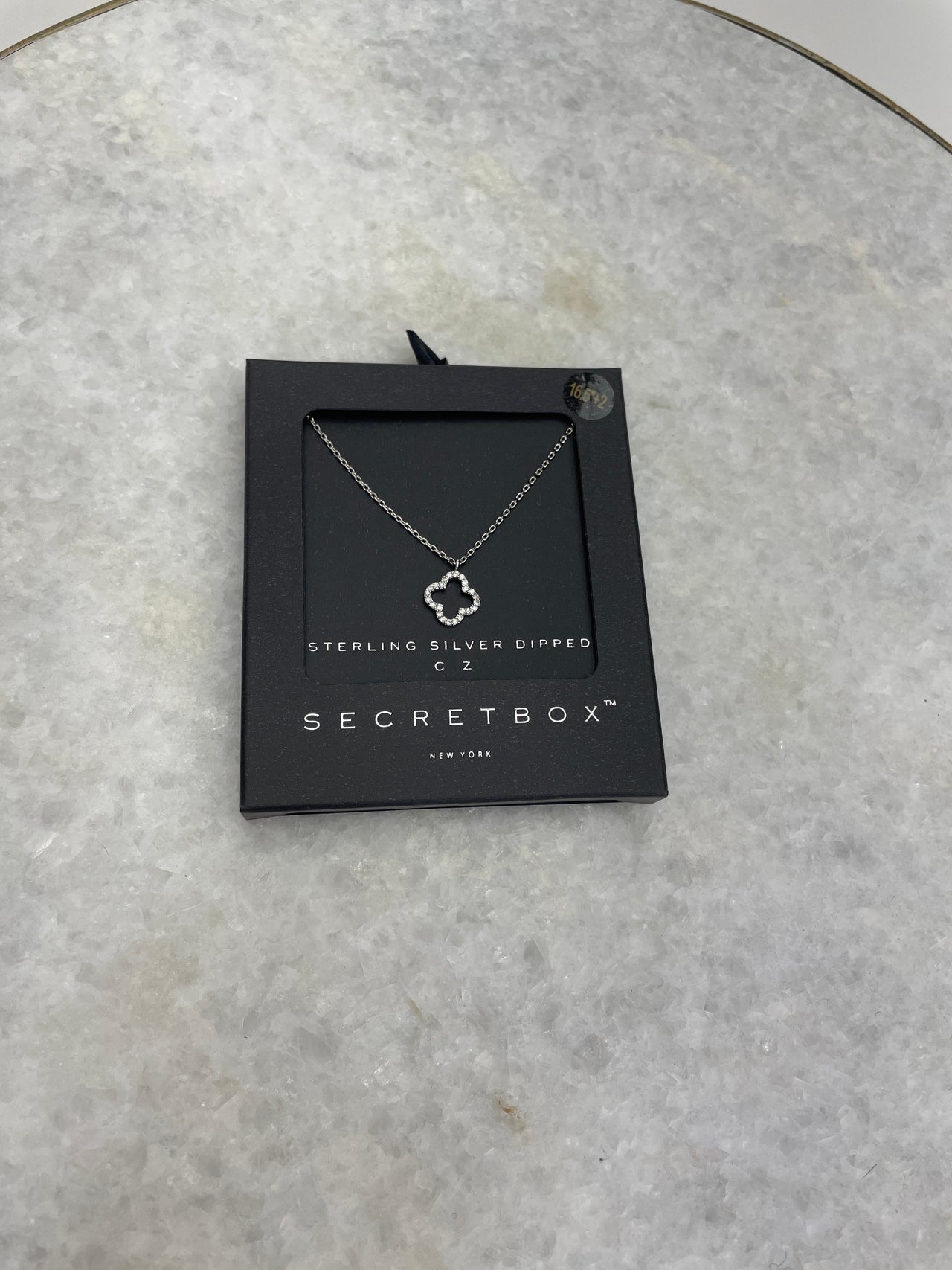 Diamond Clover Necklace 24k White Gold, Necklace by SecretBox | LIT Boutique