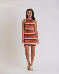 Thumbnail for Disco Dream Stripe Mini Dress Ginger, Dress by BB Dakota | LIT Boutique