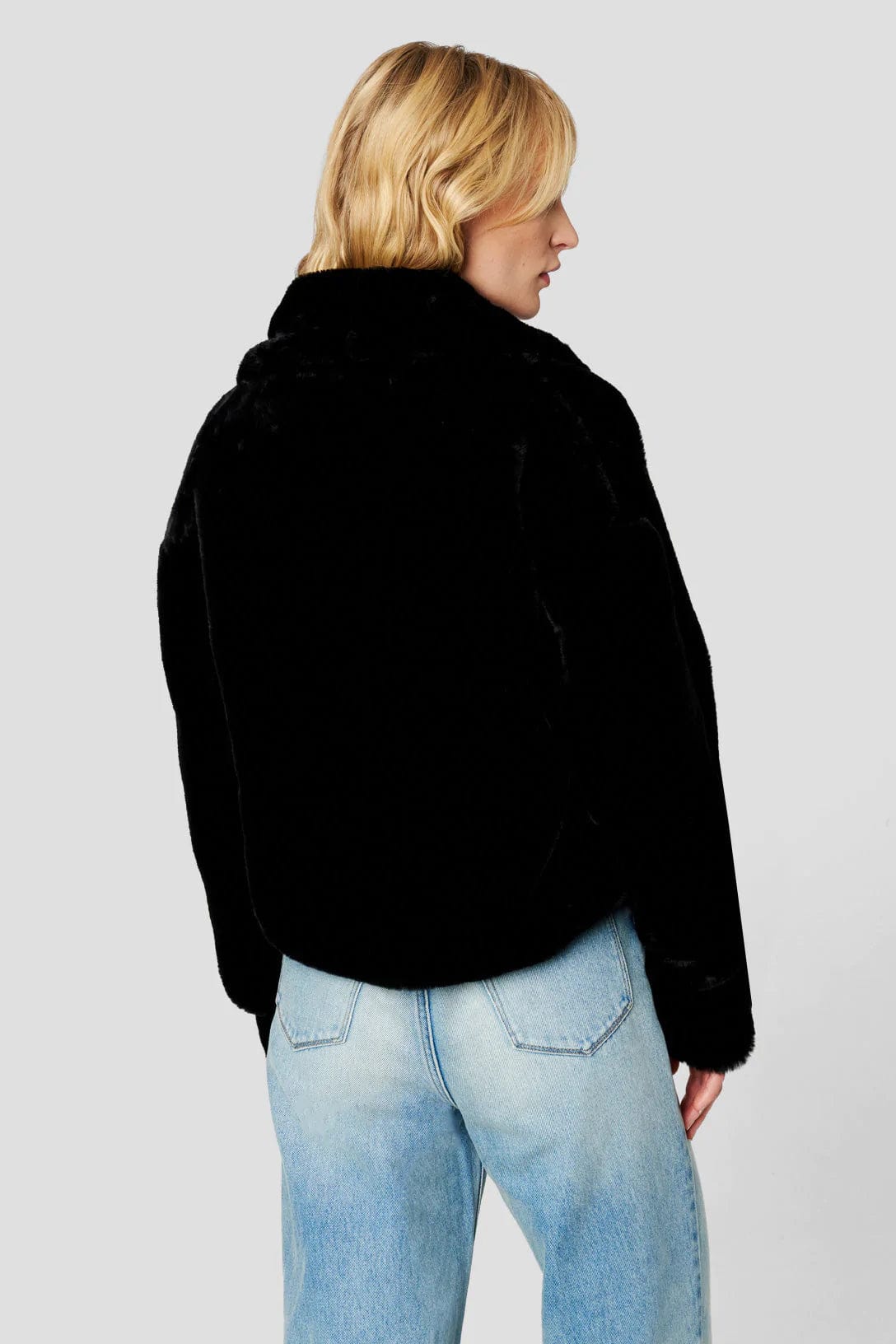 Double Date Faux Fur Jacket Black, Jacket by Blank NYC | LIT Boutique