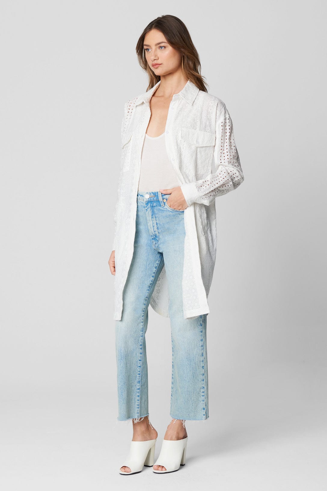 Downtown Vibes Top White, Tops Blouses by Blank NYC | LIT Boutique