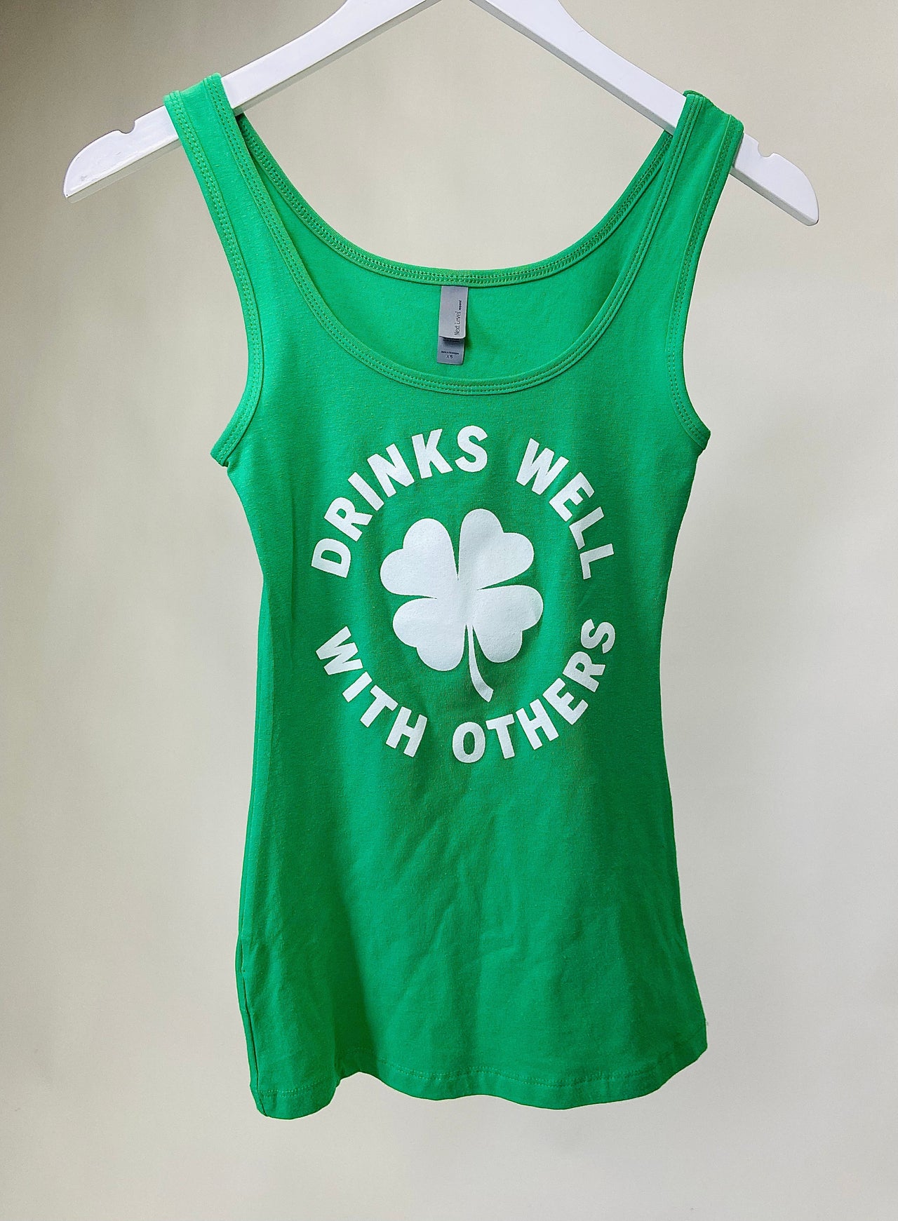 Drinks Well With Others Tank Green, Tee Casuals by one off apparel | LIT Boutique
