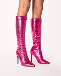 Thumbnail for Edelin Metallic Boots Raspberry Scale, Shoes by Billini Shoes | LIT Boutique