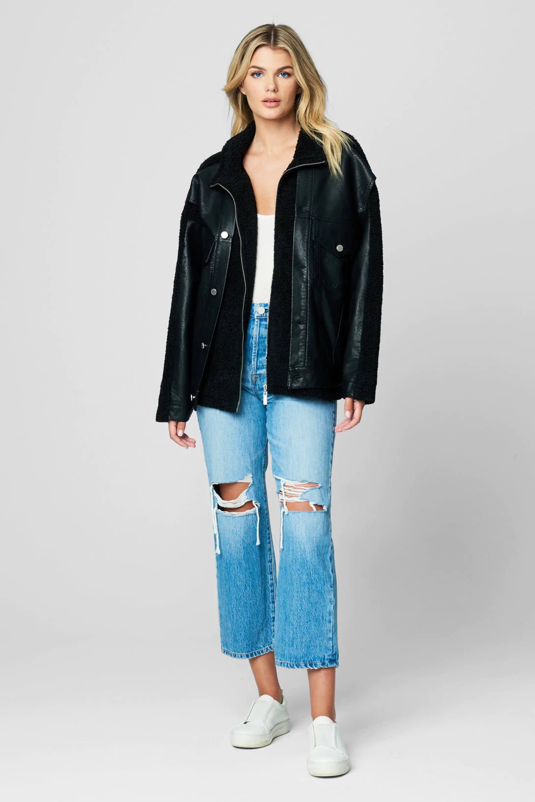 Faux Leather Sherpa Jacket – Nigh Road