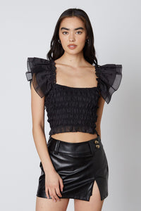 Thumbnail for Elio Faux Leather Mini Skirt Black, Skirt by Cotton Candy | LIT Boutique
