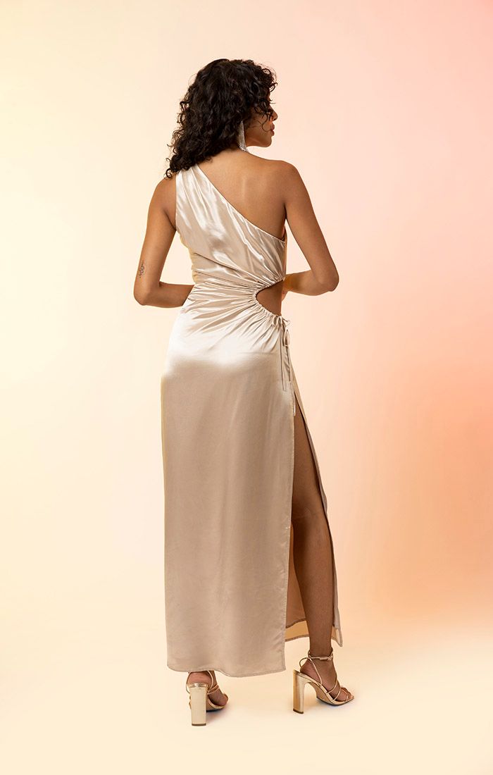 Eliza Cut Out Dress Champange, Dress by Line and Dot | LIT Boutique