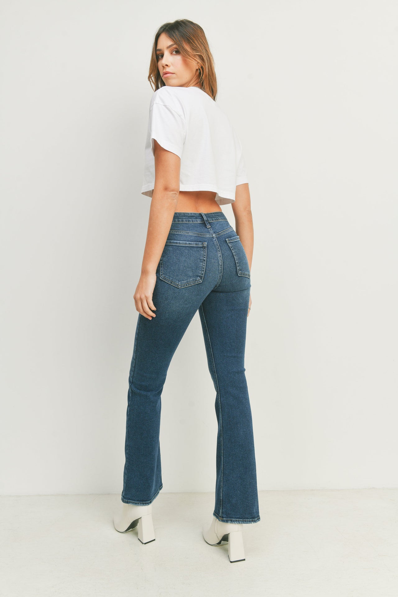 Ellen High Rise 90s Slim Flare Jean, Denim by Just Black Denim | LIT Boutique