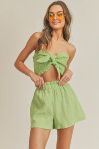 Thumbnail for Ellery Linen Paperbag Shorts Lime Green, Bottoms by Lush | LIT Boutique