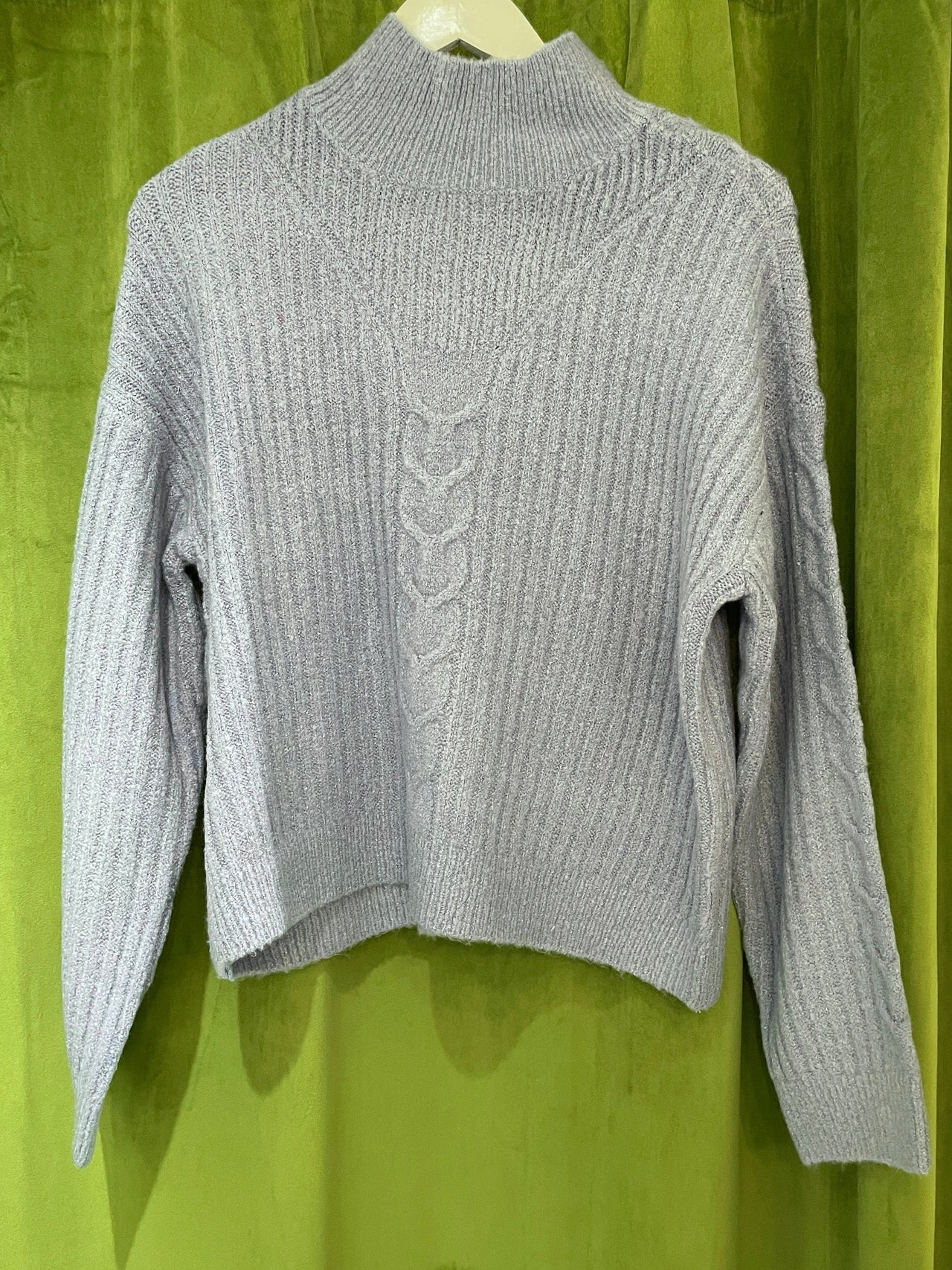 Eloise Cable Knit Turtleneck Stonewash Blue, Sweater by RD Style | LIT Boutique