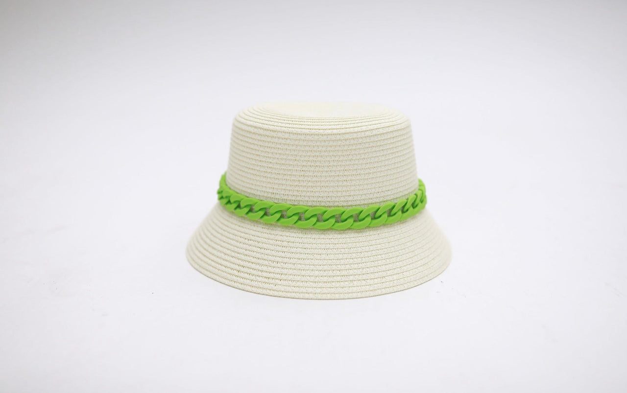 Eowyn Chain Bucket Hat White, Hat by Evelyn K | LIT Boutique