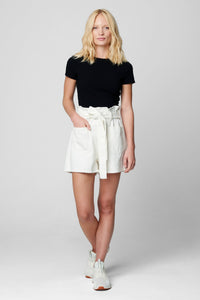 Thumbnail for Far Away Paperbag Shorts Cream, Bottoms by Blank NYC | LIT Boutique