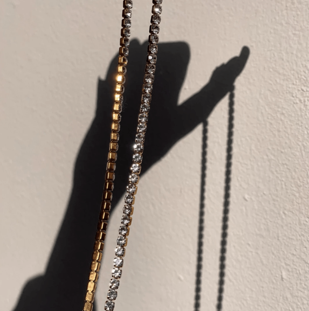 Fernanda Tennis Necklace Gold, Necklace by Ellie Vail | LIT Boutique