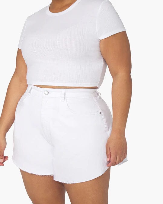 Flare Bell Short Classic White, Bottoms by We Wore What | LIT Boutique