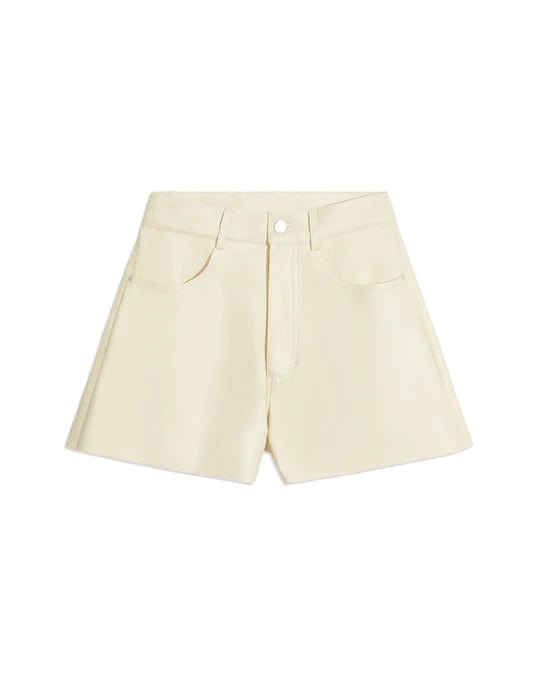 Flare Bell Vegan Leather Short Creme Brulee, Bottoms by We Wore What | LIT Boutique