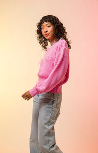 Thumbnail for Florence Sweater Pink, Tops Blouses by Line & Dot | LIT Boutique