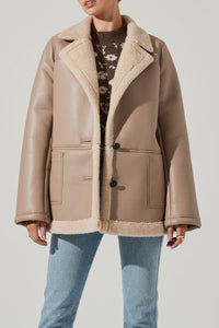 Thumbnail for Francine Shearling Jacket Taupe, Jacket by ASTR | LIT Boutique
