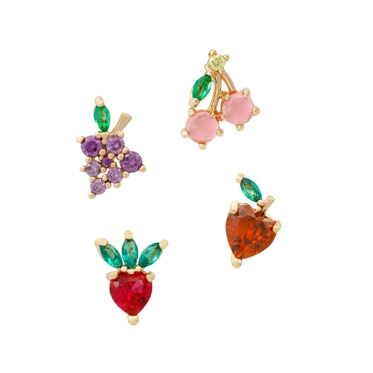 Fruit Basket Gold Stud Set, Earrings by GirlsCrew | LIT Boutique