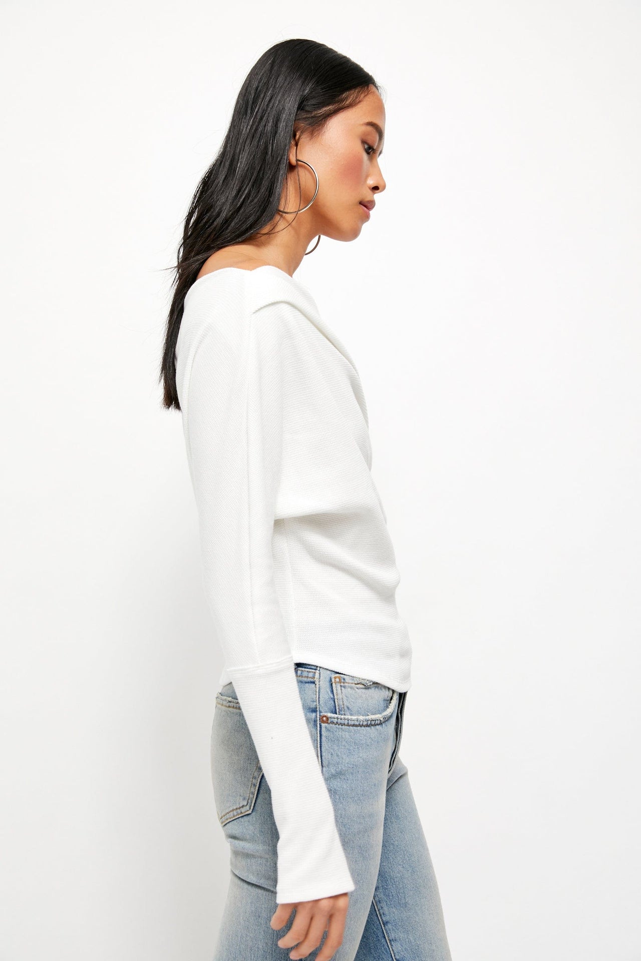 Fuji Off the Shoulder Thermal Top Ivory, Tee Casuals by Free People | LIT Boutique