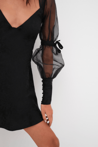 Thumbnail for Gabrielle Puff Sleeve Mini Dress Black, Dresses by For Love & Lemons | LIT Boutique