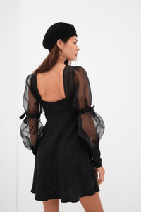 Thumbnail for Gabrielle Puff Sleeve Mini Dress Black, Dresses by For Love & Lemons | LIT Boutique