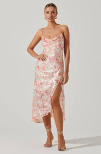Thumbnail for Gaia Midi Dress Pink Burn Out, Dress by ASTR | LIT Boutique