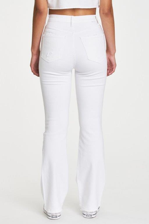 Go-Getter First Love High Rise Flare White, Denim by Daze | LIT Boutique