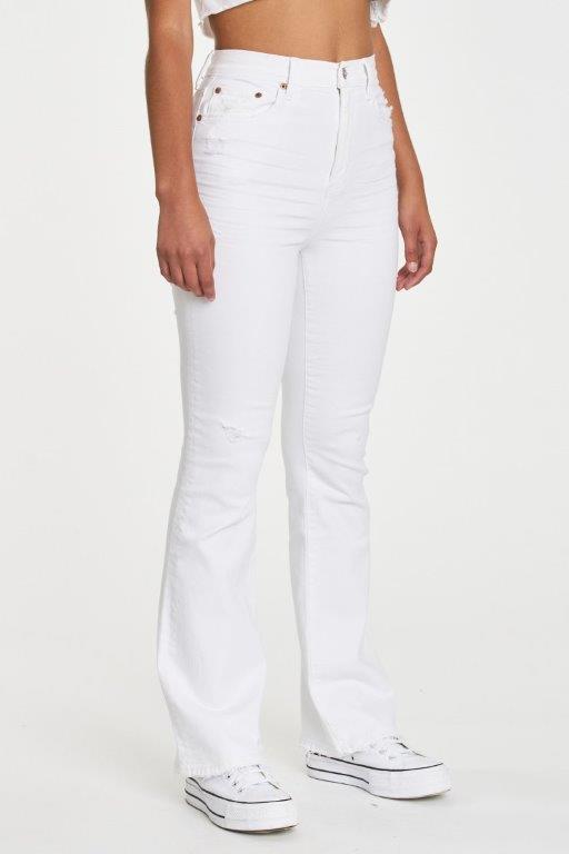Go-Getter First Love High Rise Flare White, Denim by Daze | LIT Boutique