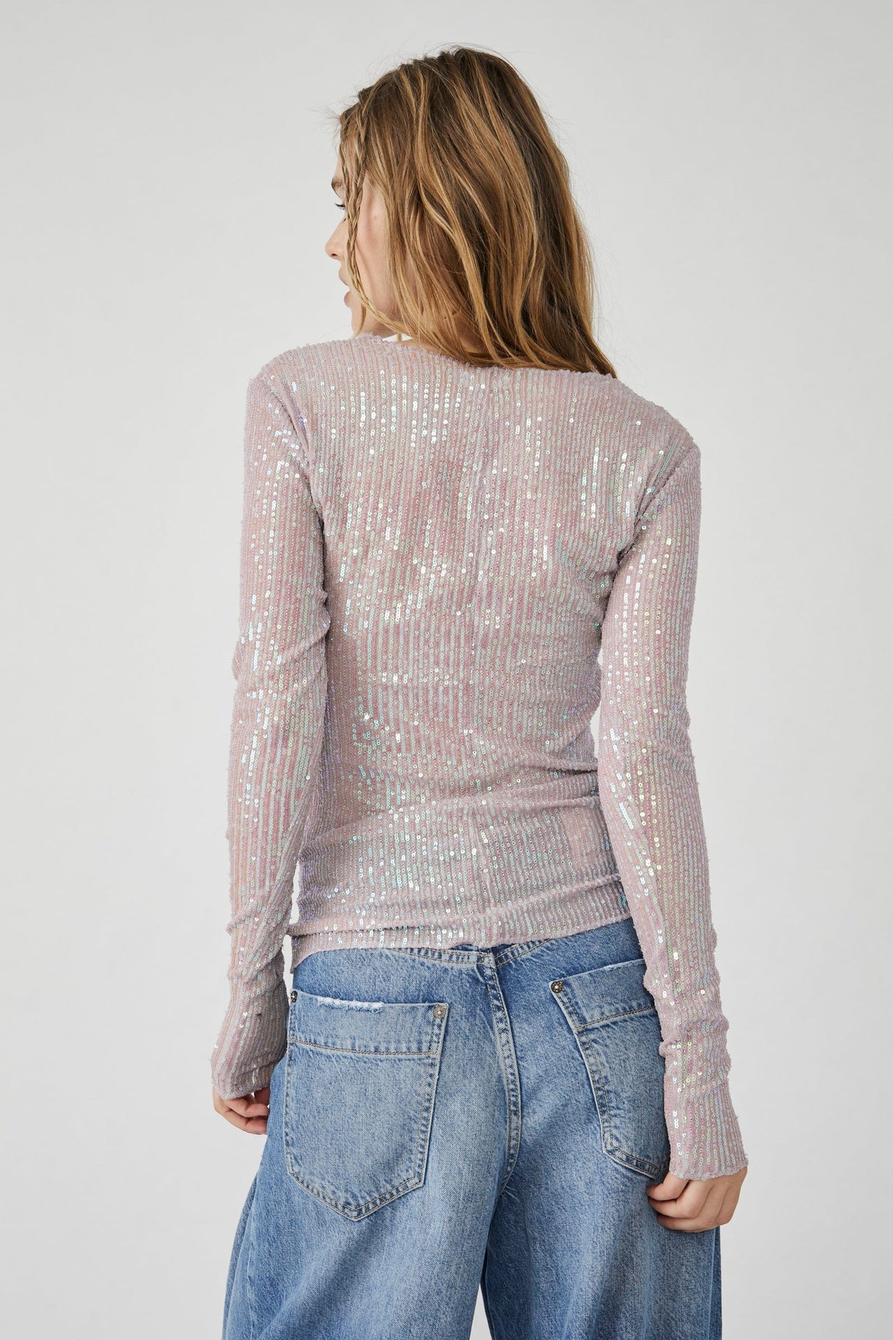 Gold Rush Sequin Long Sleeve Champagne Float, Tops Blouses by Free People | LIT Boutique