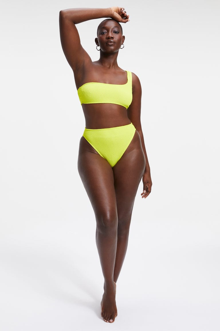 Good Basic Crinkle Bikini Bottoms Electric Yellow, Swim by Good American | LIT Boutique