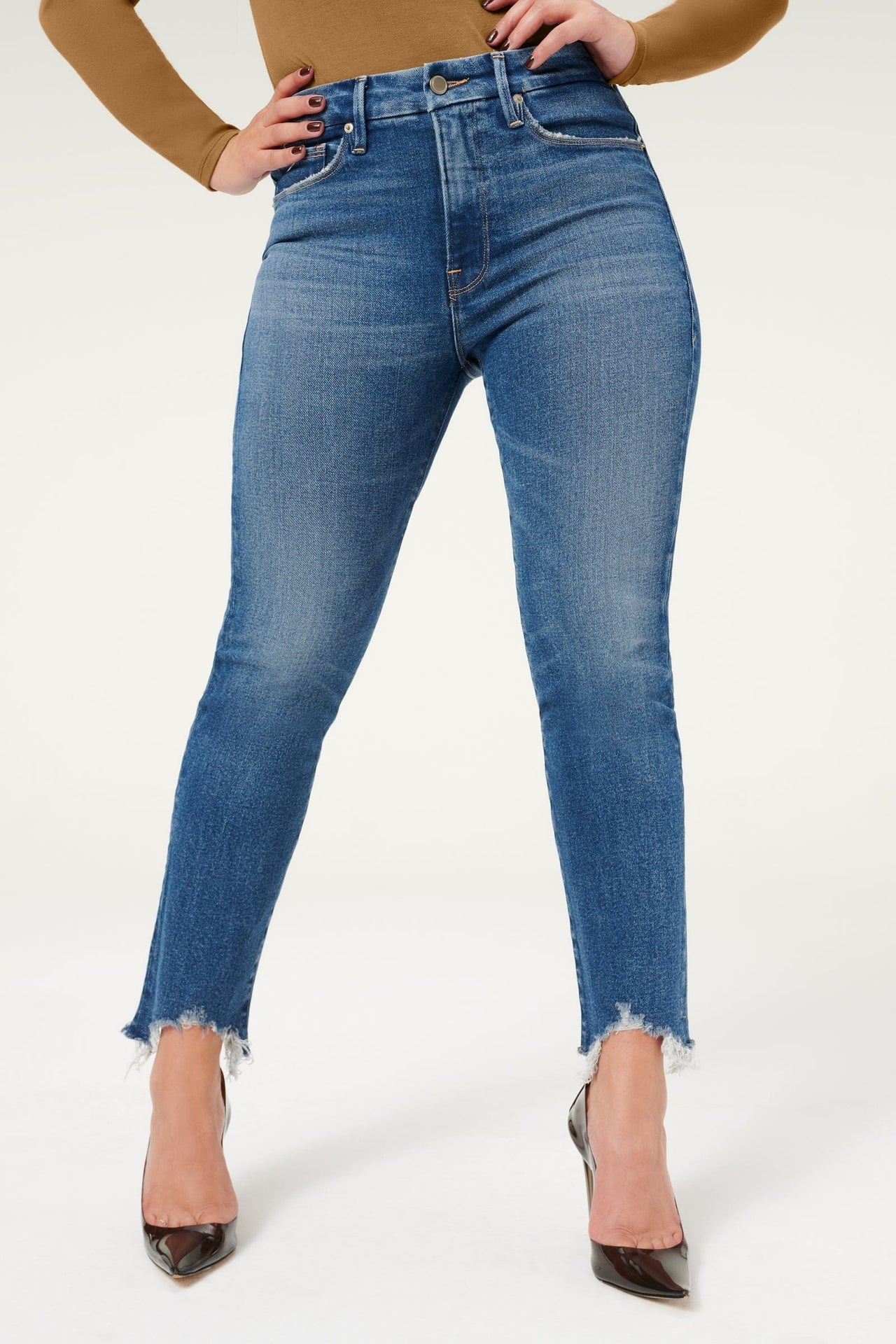 Good American Good Legs Denim Skinny Jeans Size 6 28 High Rise Medium Wash
