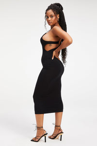 Thumbnail for Good Touch 90s Open Back Midi Dress Black, Dress by Good American | LIT Boutique