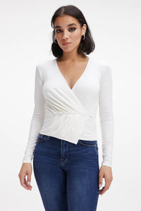 Thumbnail for Good Touch Wrap Top Ivory, Tops by Good American | LIT Boutique