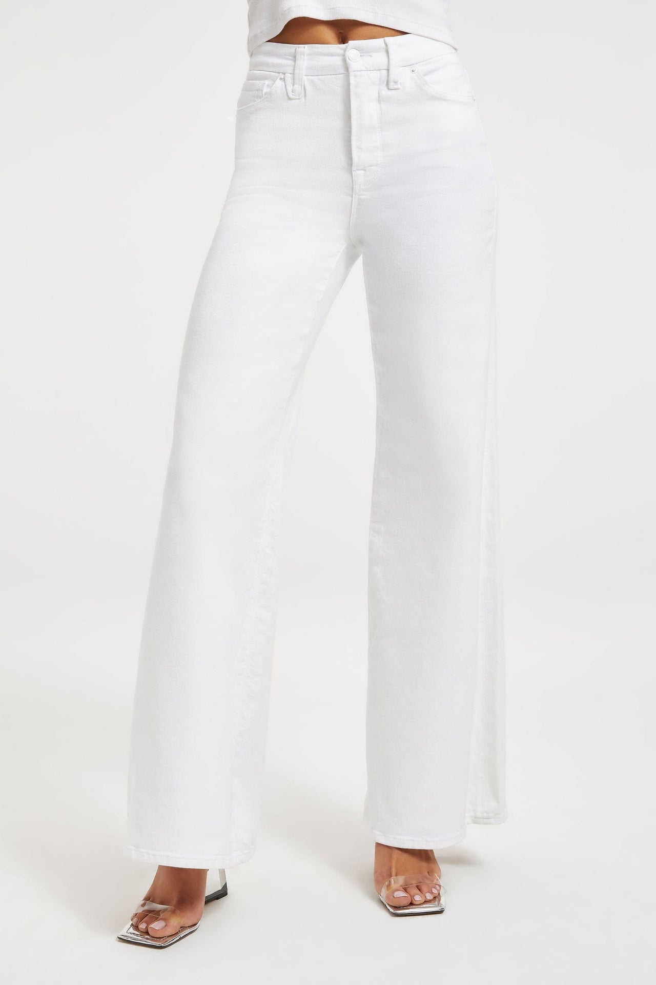 Good Waist Palazzo Pant White, Bottoms by Good American | LIT Boutique
