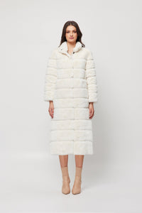 Thumbnail for Gradations Faux Fur Maxi Coat Ivory, Jacket by Elliatt | LIT Boutique