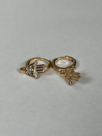 Thumbnail for Hamsa Huggie Earrings 14k Gold, Earring by LX1204 | LIT Boutique
